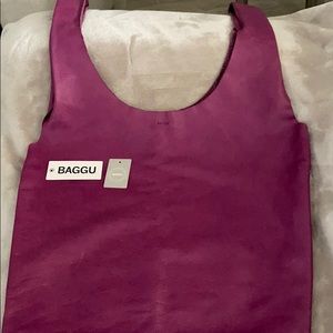 Natural leather Baggu Slouchy hobo purse.